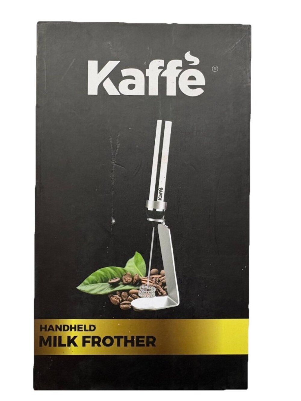 Kaffe Handheld Milk Frother Whisk with Stand Stainless Steel Rechargeable